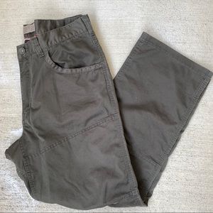mens dark grey rei straight leg cargo pants 34x30